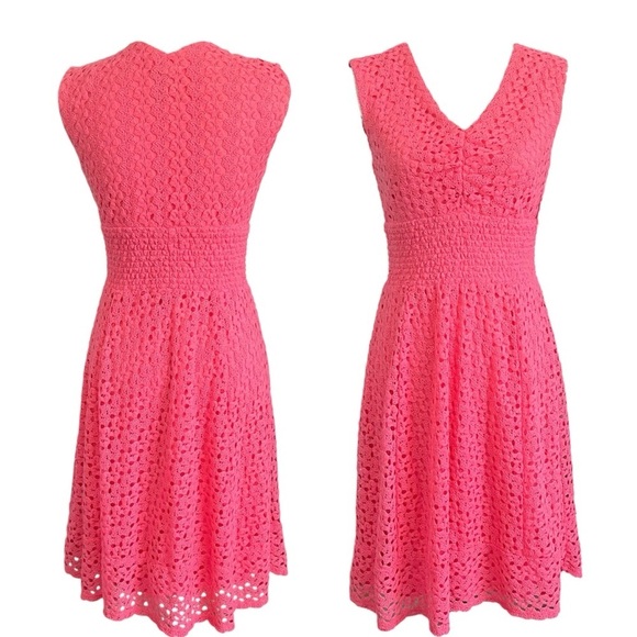 NWT Rabbit Coral Lace Overlay Full Coverage A-Line Dress sz S - Picture 10 of 11